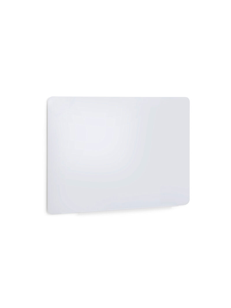 Szklana tablica suchościeralna GLENDA, model ścienny, 900x600 mm, biały