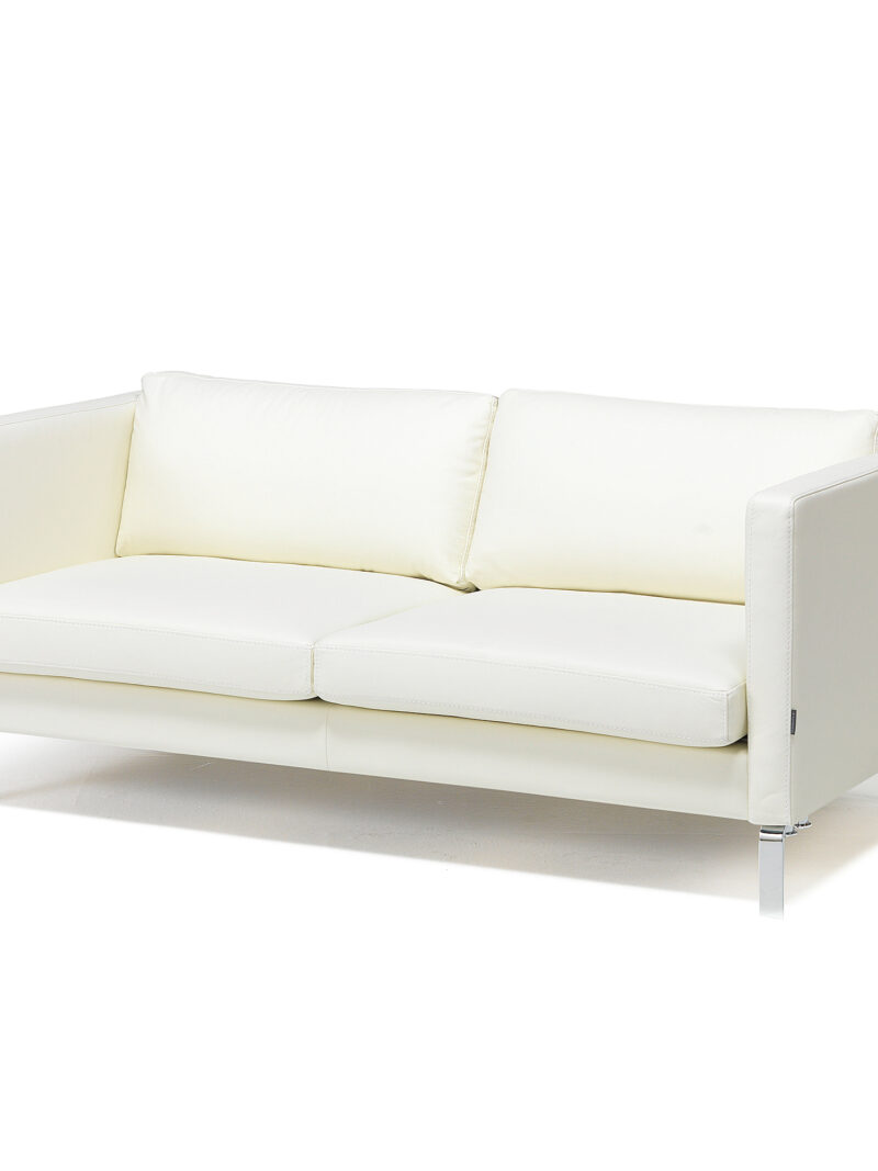 Sofa wypoczynkowa NEO, 2-osobowa, skóra naturalna, biały