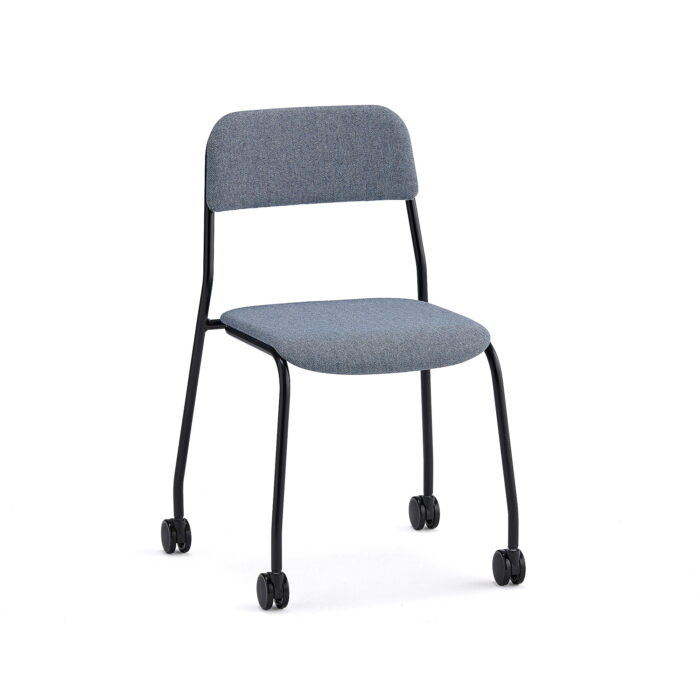 Krzesło ATTEND na kółkach, czarny, niebieskoszary