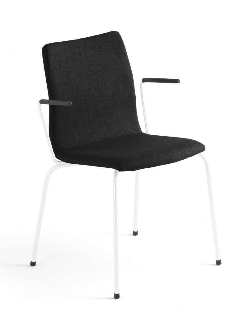 Krzesło konferencyjne OTTAWA, podłokietniki, czarny, biały
