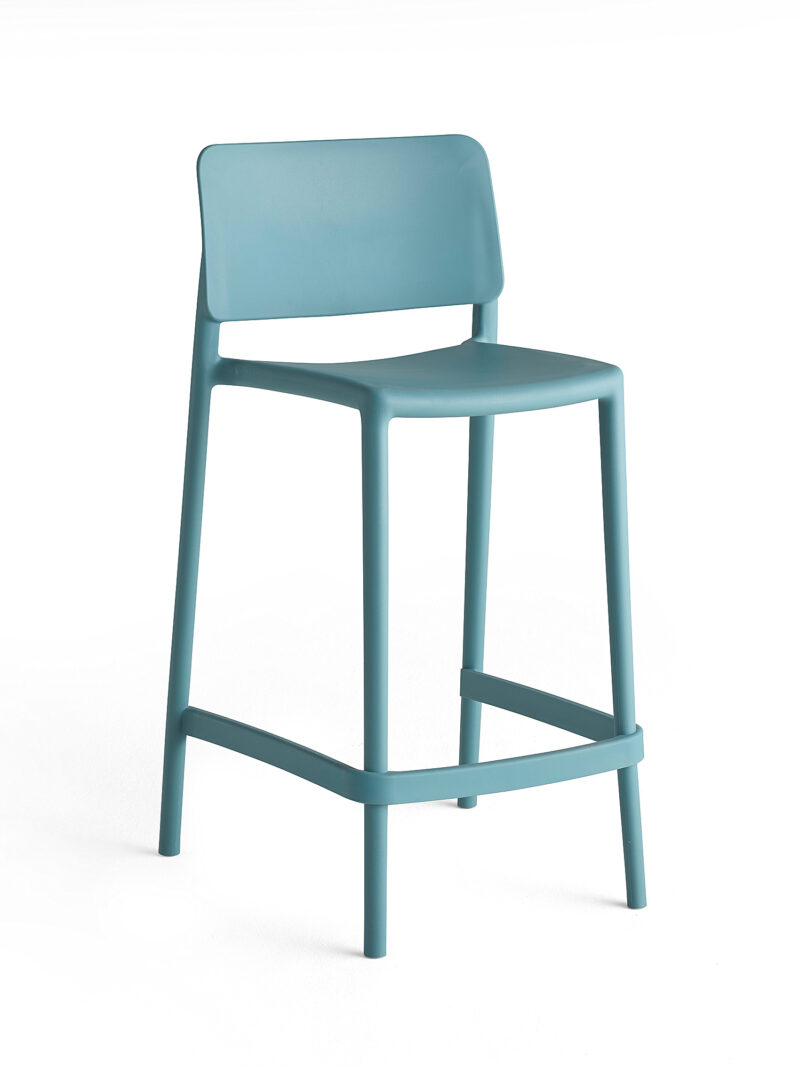 Krzesło barowe RIO, siedzisko 650 mm, turkusowy