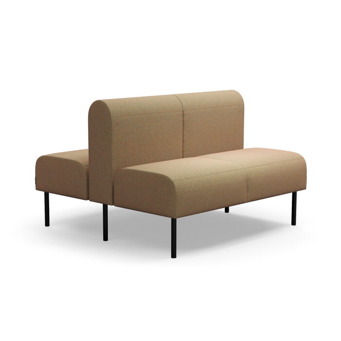 Sofa modułowa VARIETY, 2-osobowa, podwójna, tkanina Blues CSII, turkusowo-pomarańczowy