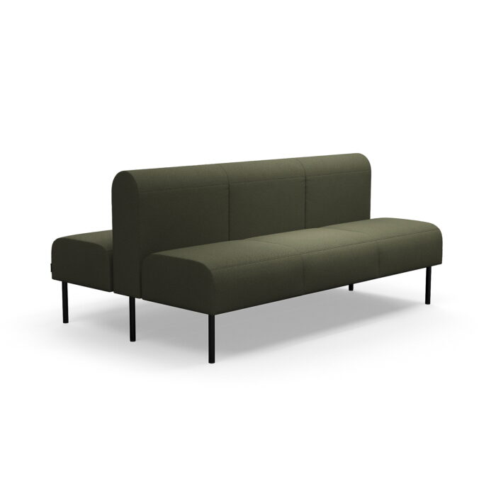 Sofa modułowa VARIETY, 3-osobowa, podwójna, tkanina Blues CSII, oliwkowy