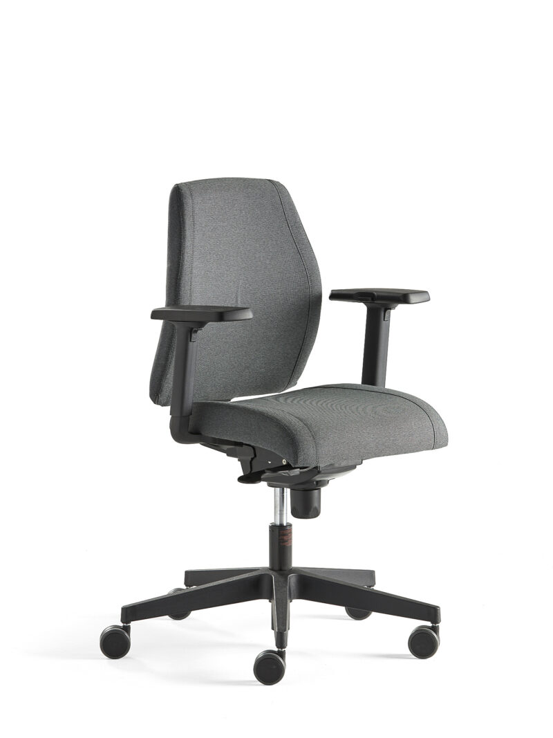 Krzesło biurowe LANCASTER, niskie oparcie, antracyt