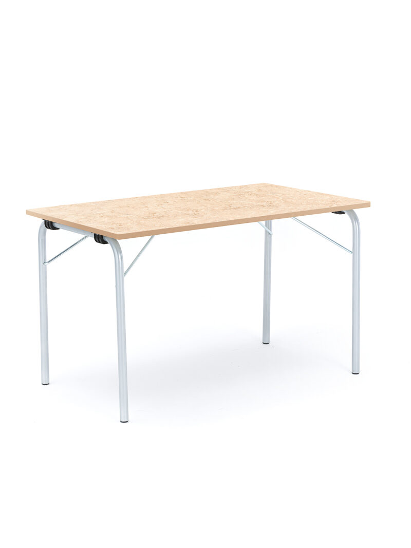 Stół składany NICKE, 1200x700x720 mm, linoleum beż, galwanizowany