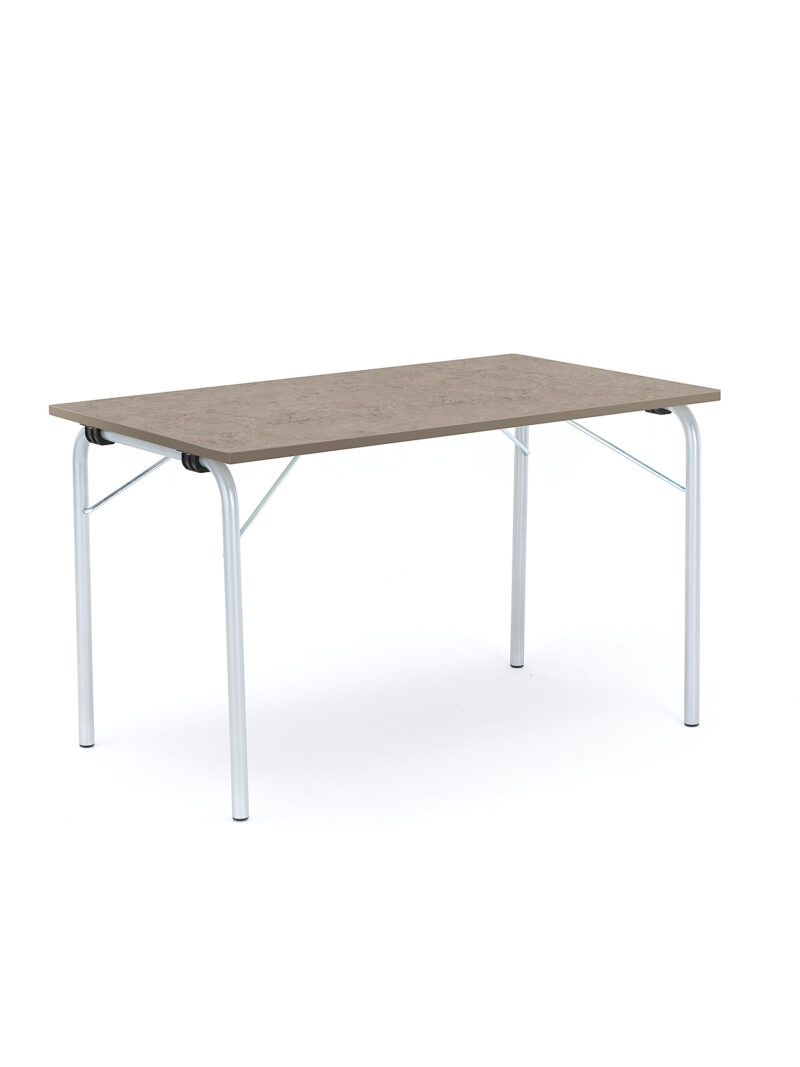 Stół składany NICKE, 1200x700x720 mm, linoleum szary, galwanizowany