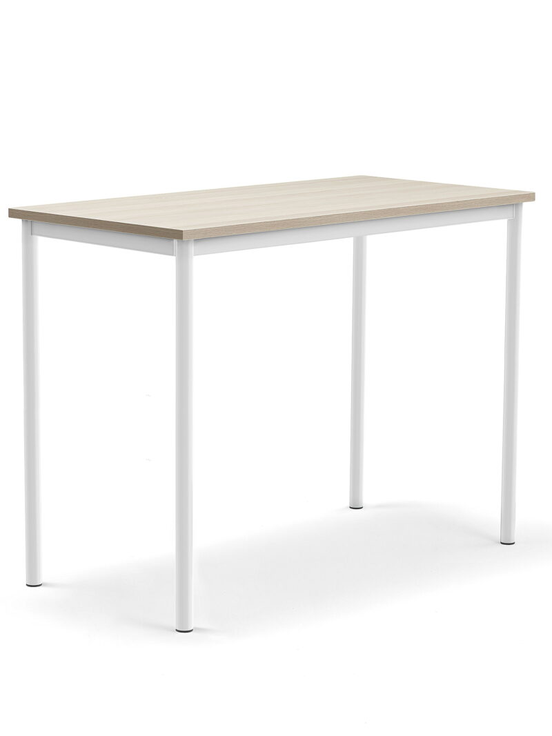 Biurko BORÅS PLUS, 1200x600x900 mm, popielaty laminat, biały