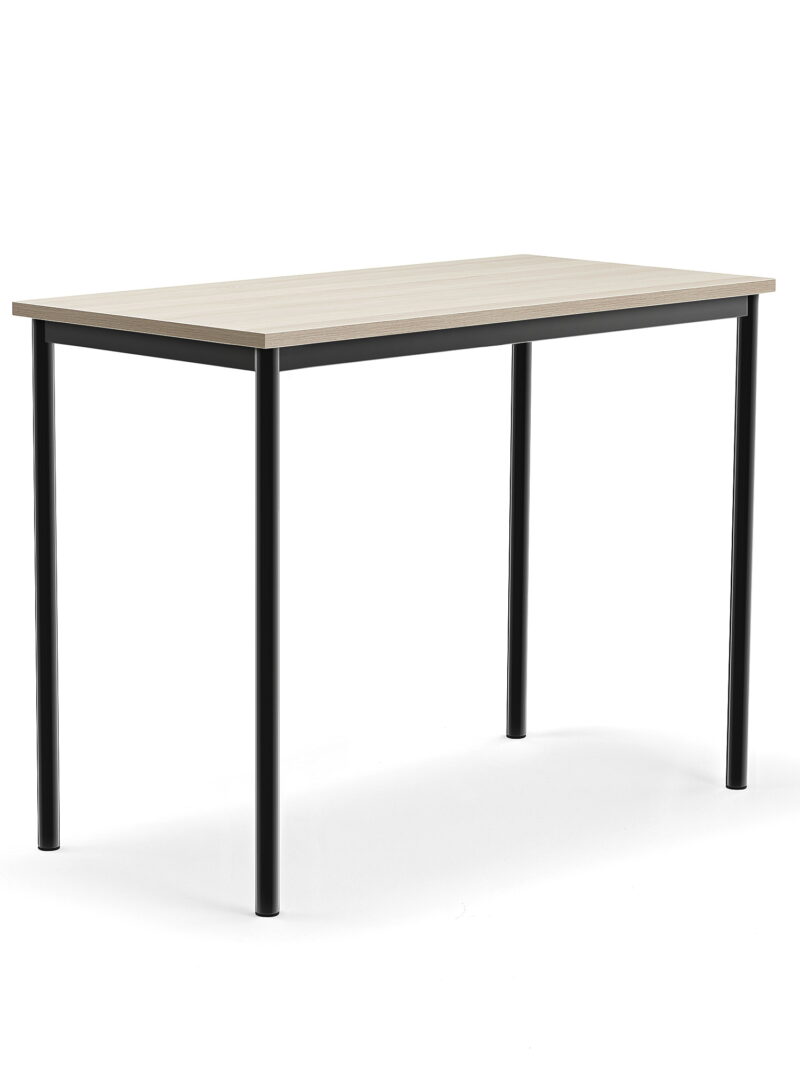 Biurko BORÅS PLUS, 1200x600x900 mm, popielaty laminat, antracyt
