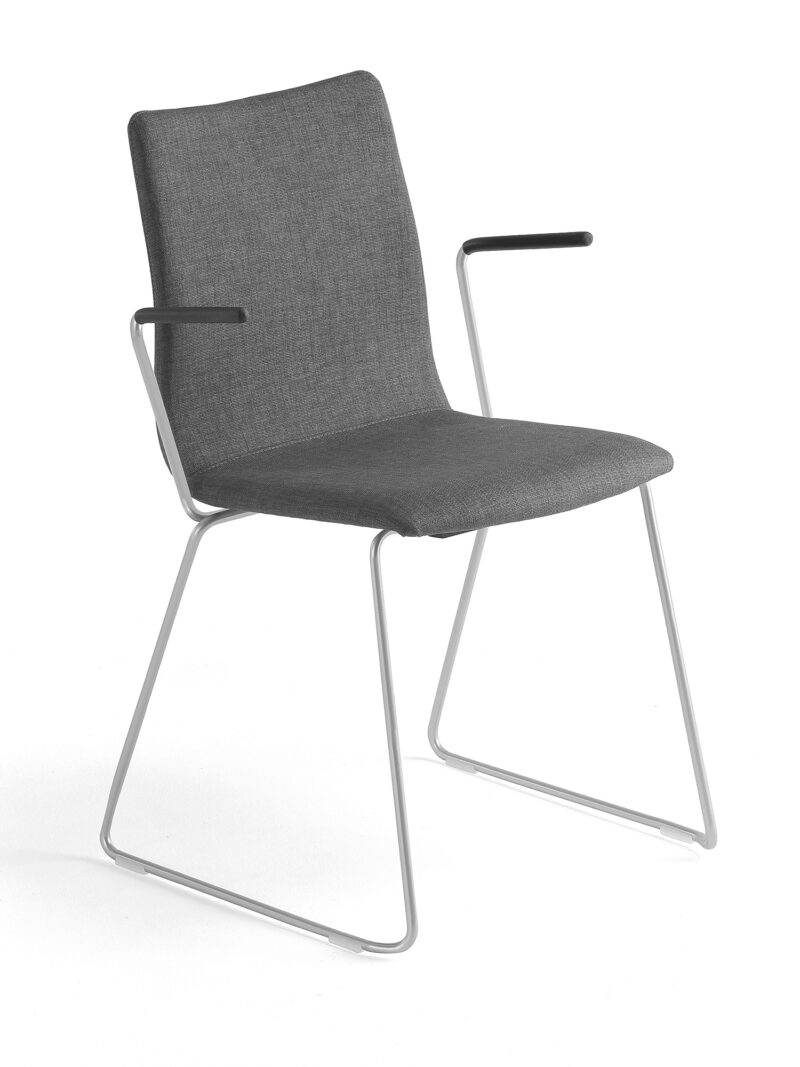 Krzesło konferencyjne OTTAWA, podłokietniki, szary, szary