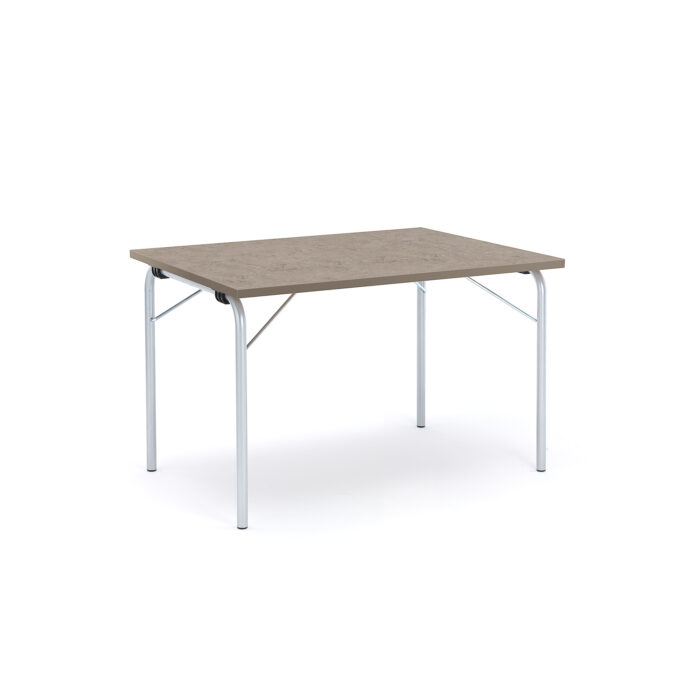 Stół składany NICKE, 1200x800x720 mm, linoleum szary, srebrny