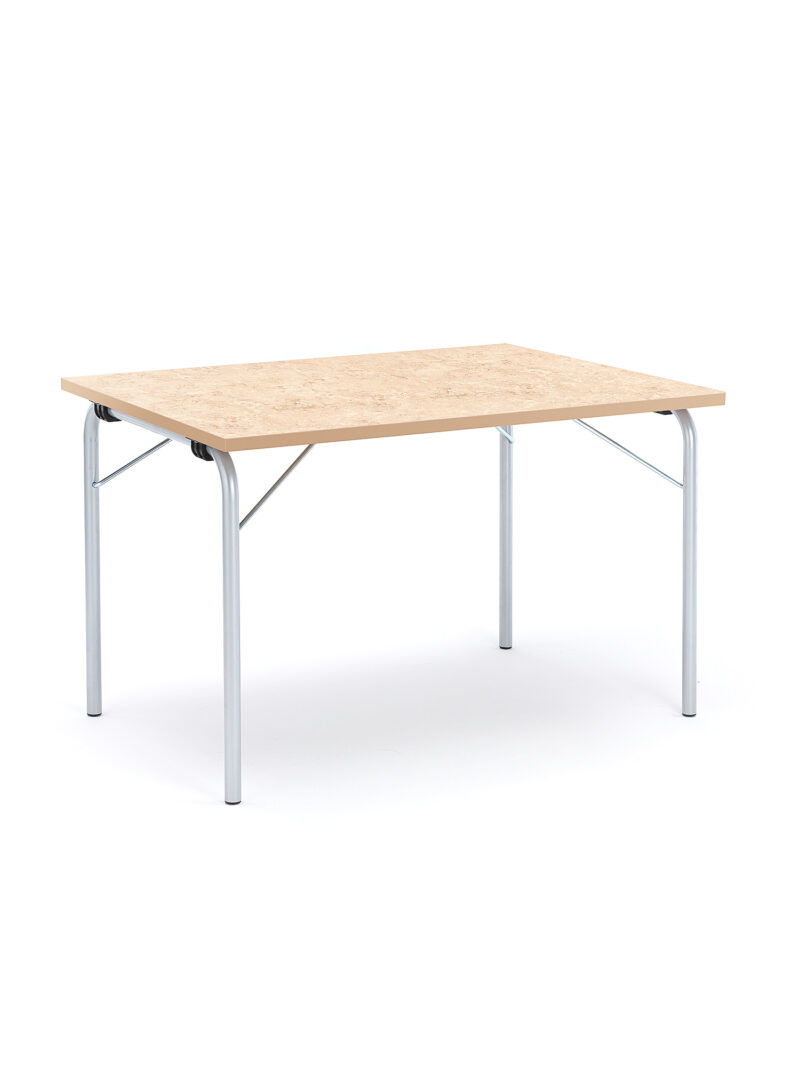 Stół składany NICKE, 1200x800x720 mm, linoleum beż, galwanizowany
