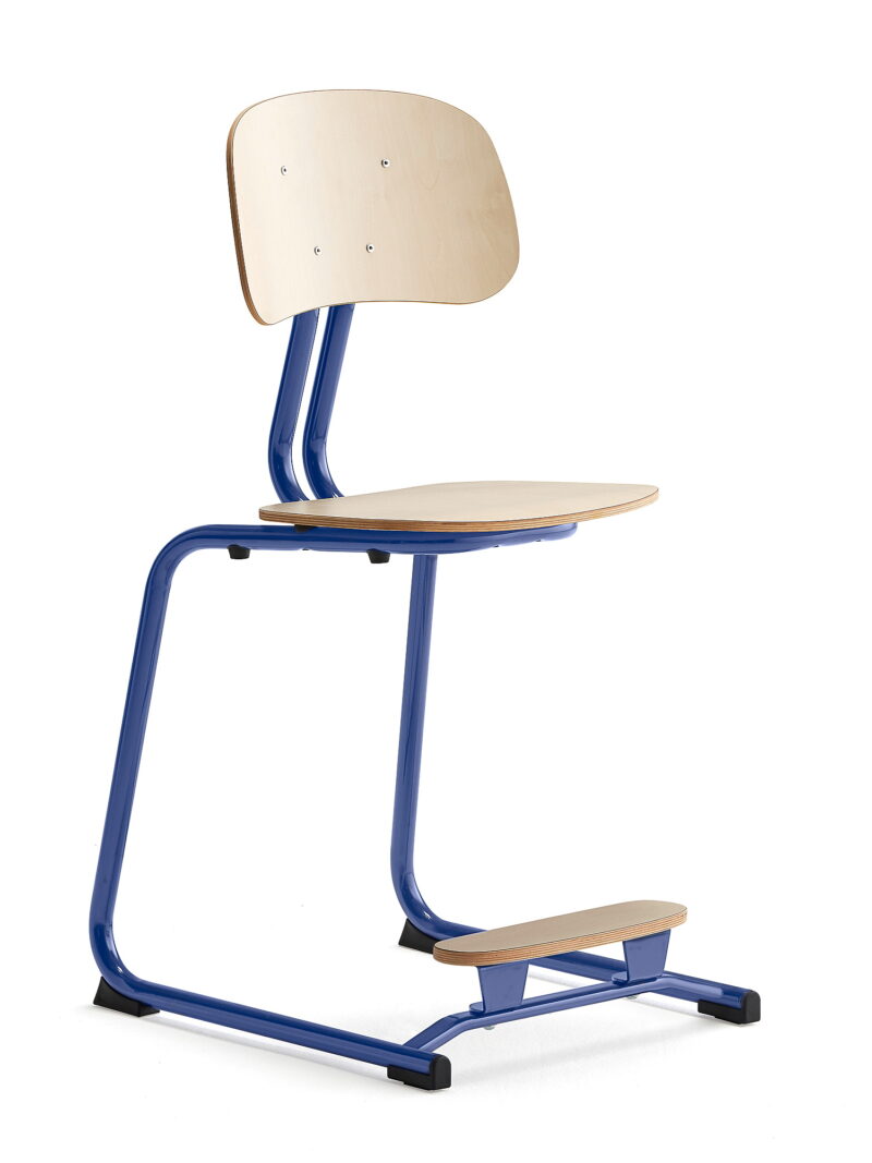 Krzesło szkolne YNGVE, na płozach, kobaltowy, brzoza, 500 mm