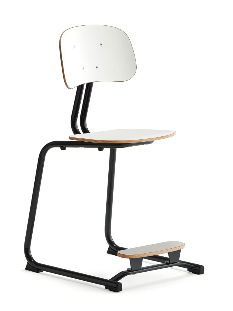Krzesło szkolne YNGVE, płozy, antracyt, biały, 500 mm
