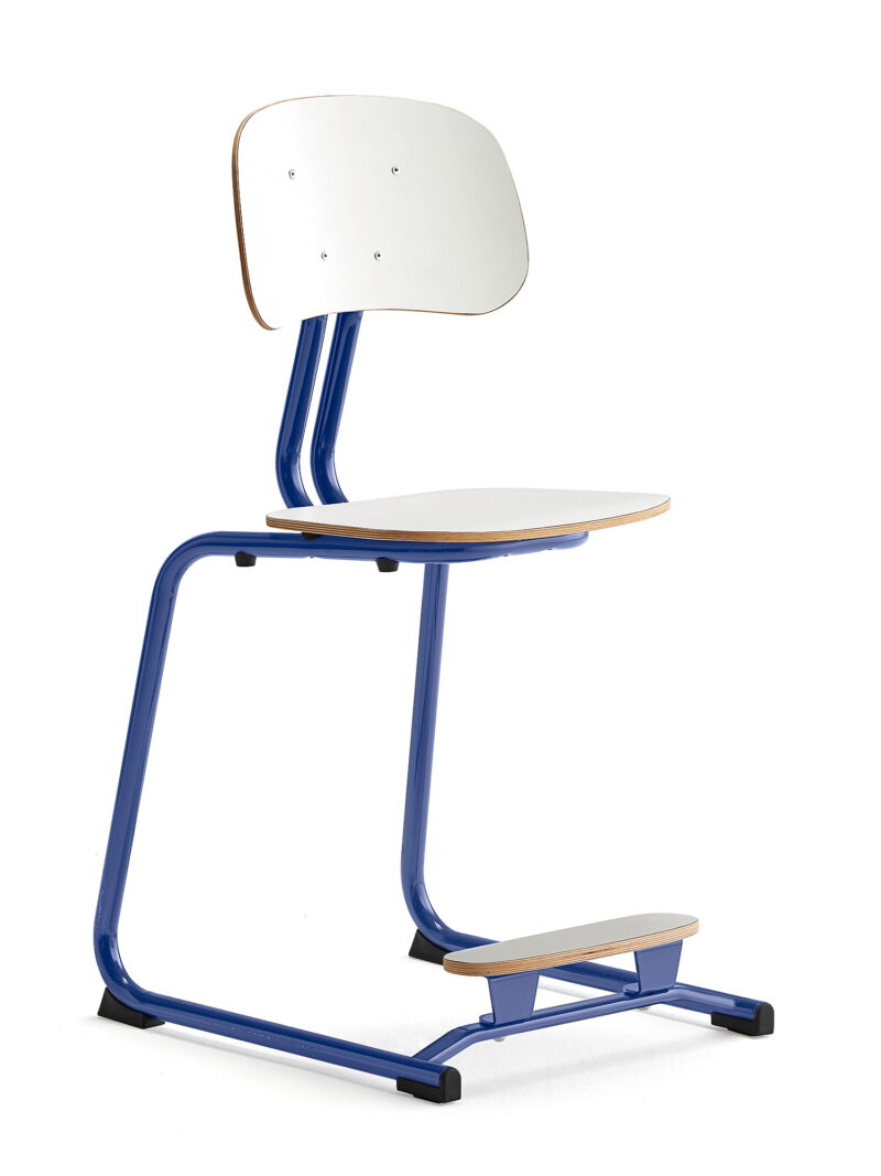 Krzesło szkolne YNGVE, płozy, kobaltowy, biały, 500 mm