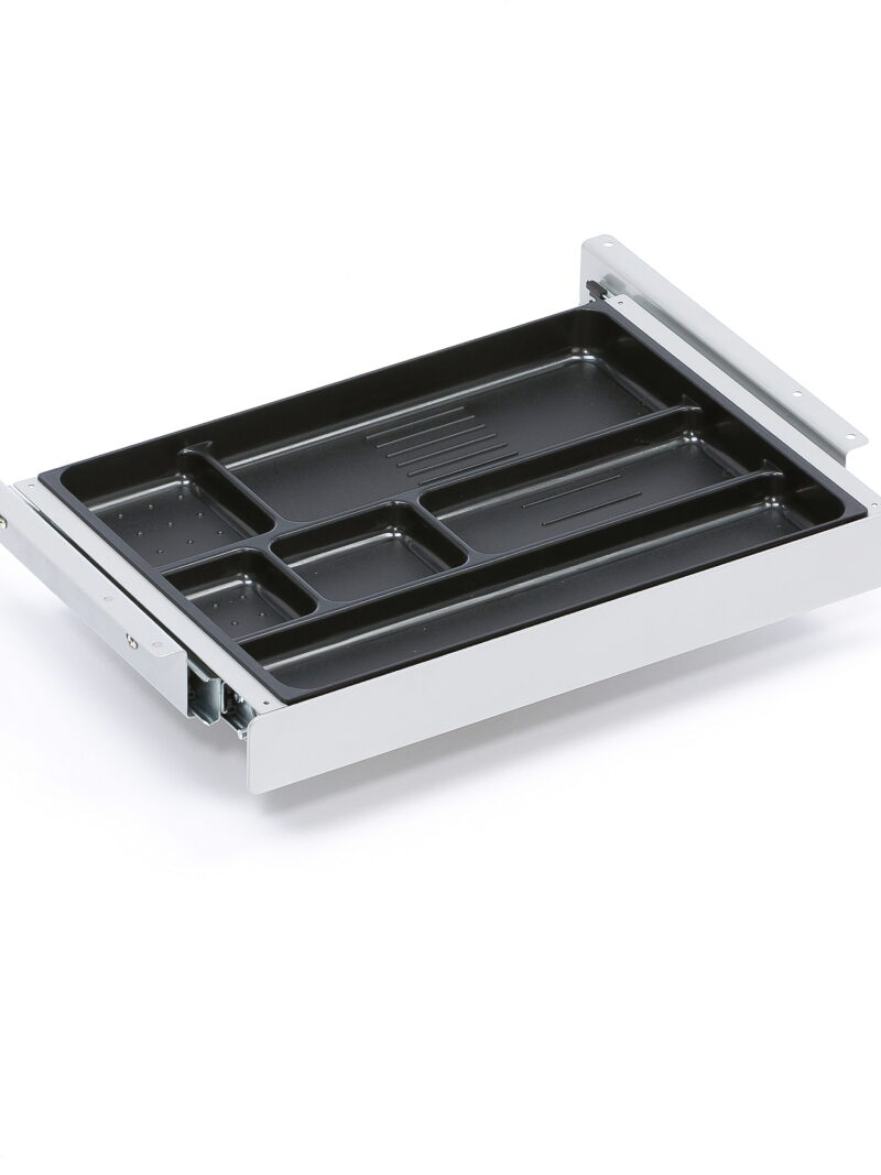 Szuflada podblatowa, 380x245x42 mm, szary aluminium