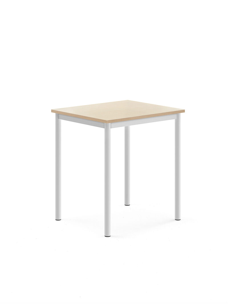 Stół SONITUS, 700x600x760 mm, brzoza laminat, biały