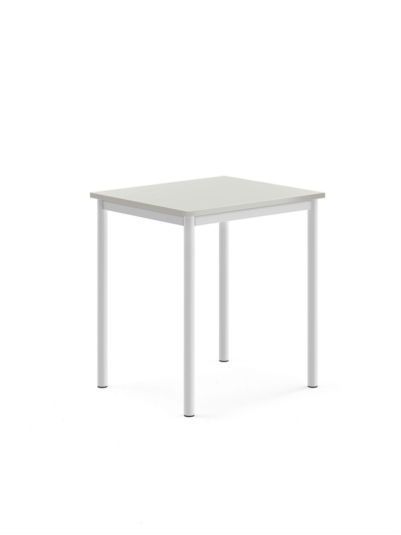 Stół SONITUS, 700x600x760 mm, szary laminat, biały