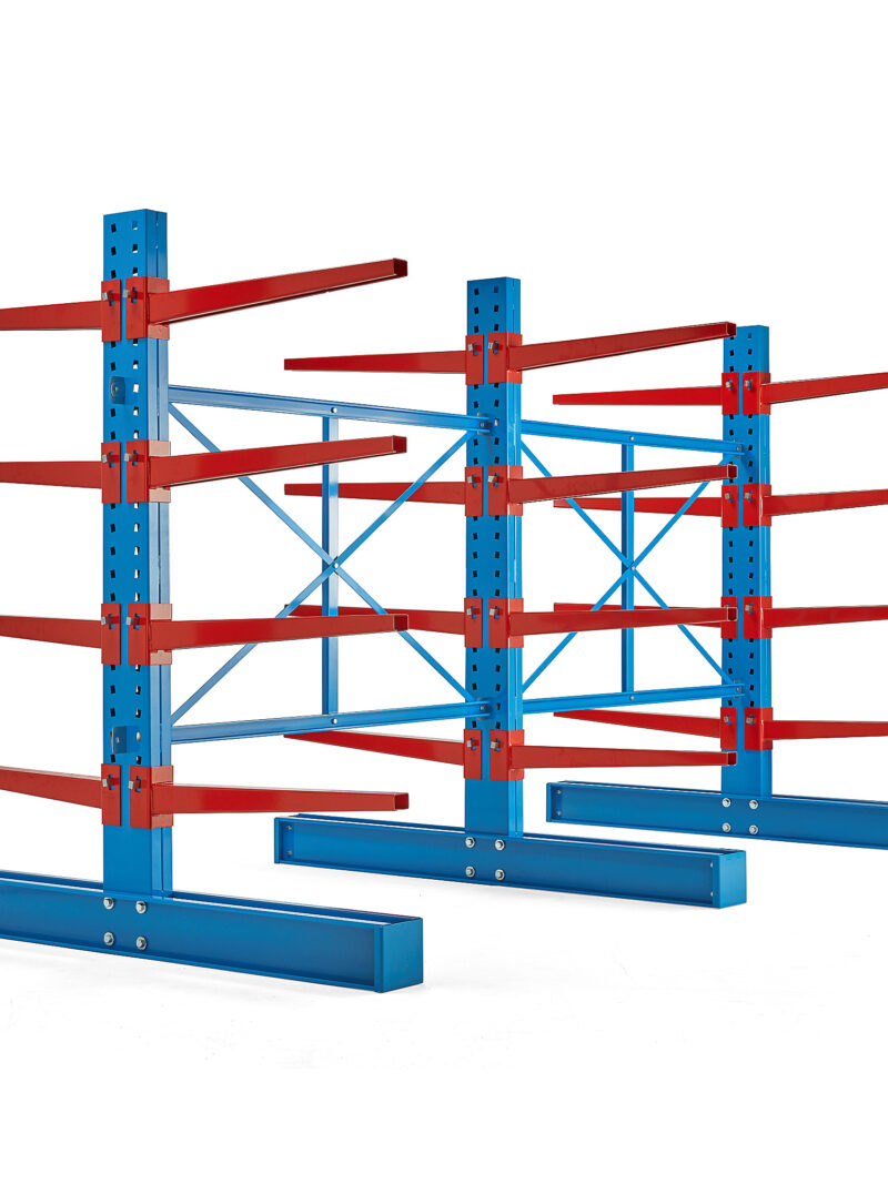 Regał wspornikowy EXPAND, 3 filary podwójne, 24 ramiona 1000 mm, 12000 kg