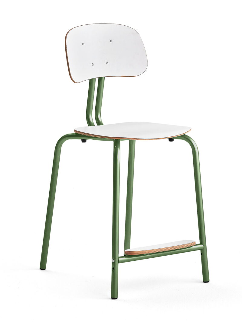 Krzesło szkolne YNGVE, 4 nogi, zielony, biały, 610 mm