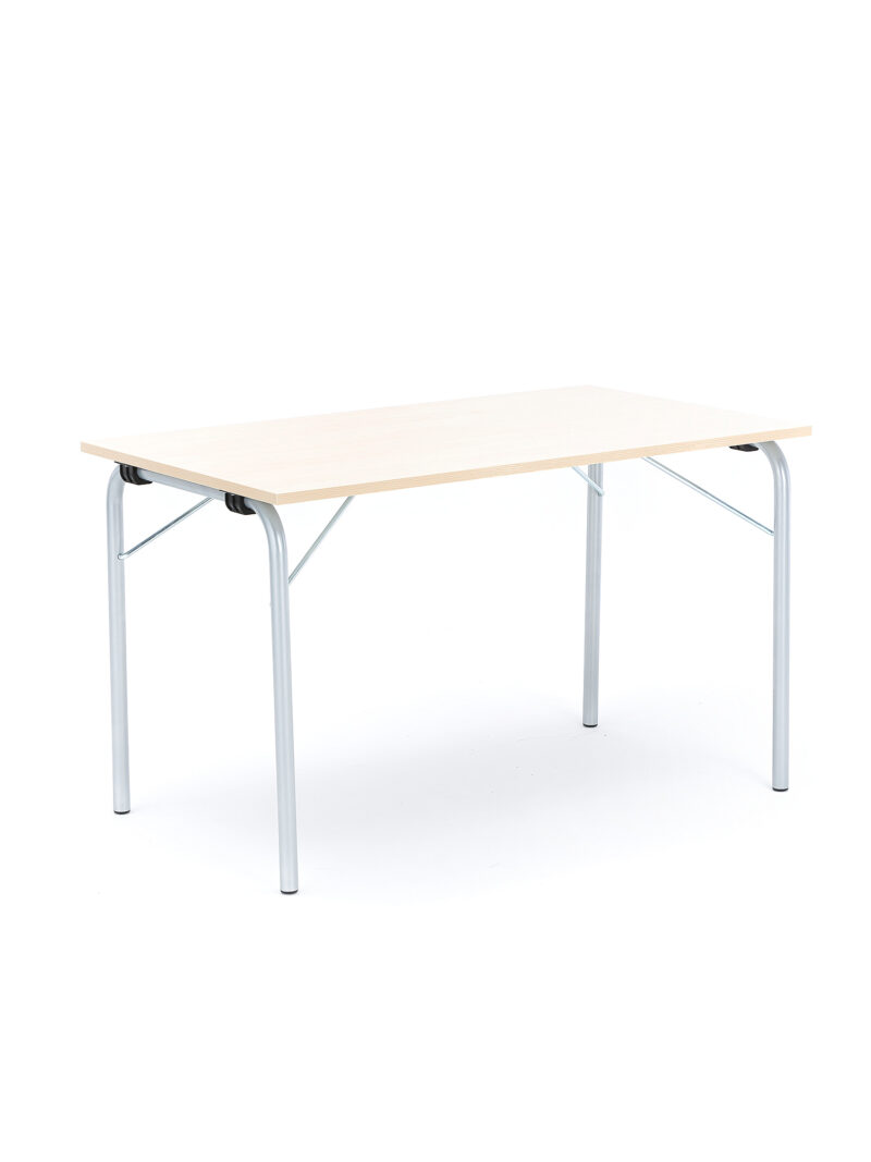 Stół składany NICKE, 1200x700x720 mm, laminat brzoza, galwanizowany