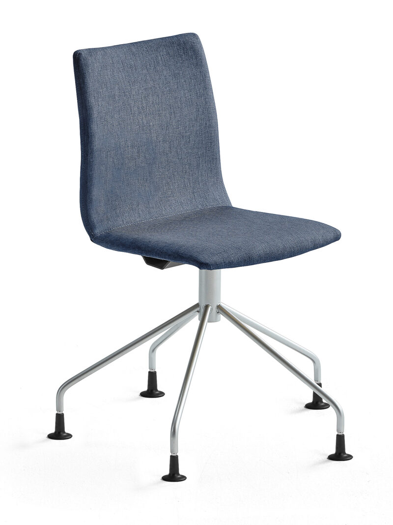 Krzesło konferencyjne OTTAWA, nogi pająka, tkanina, niebieski, szary