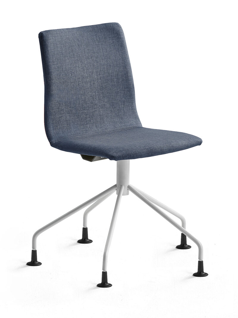 Krzesło konferencyjne OTTAWA, nogi pająka, tkanina, niebieski, biały