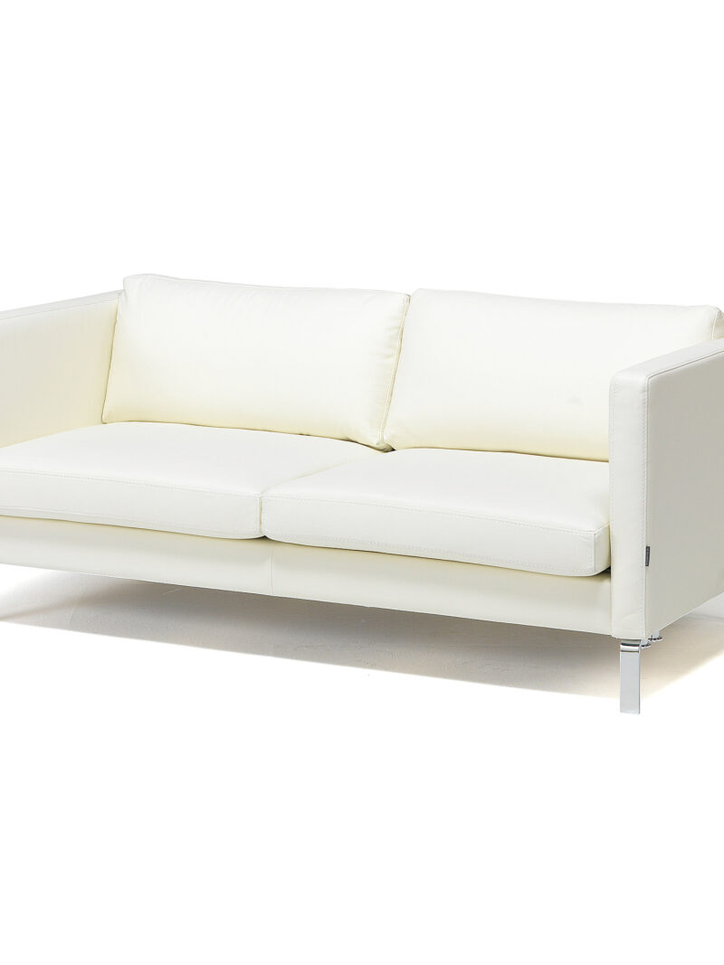 Sofa wypoczynkowa NEO, 3-osobowa, skóra naturalna, biały