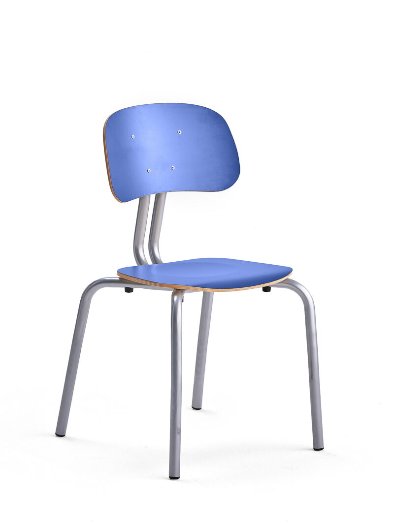 Krzesło szkolne YNGVE, 4 nogi, srebrny, granat nocy, 460 mm