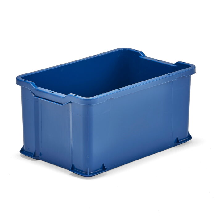 Pojemnik plastikowy PRYCE, modułowy, 600x400x300 mm, 54 L, niebieski