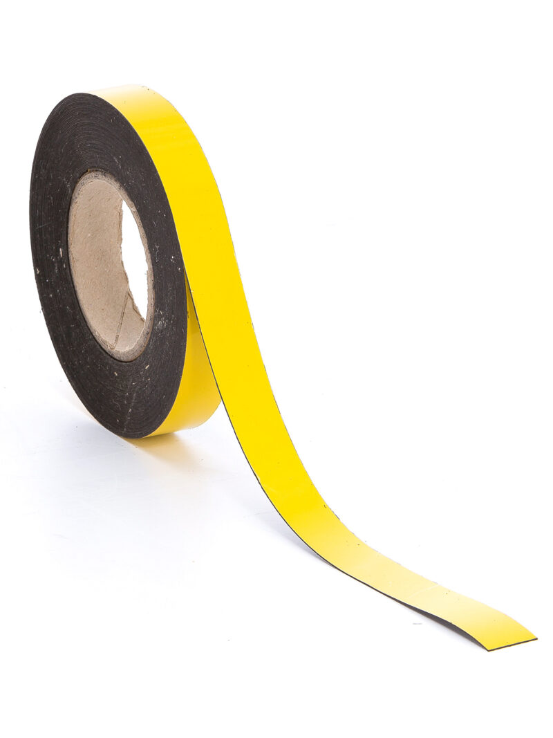 Taśma magnetyczna, 20 m x 25 mm, żółty