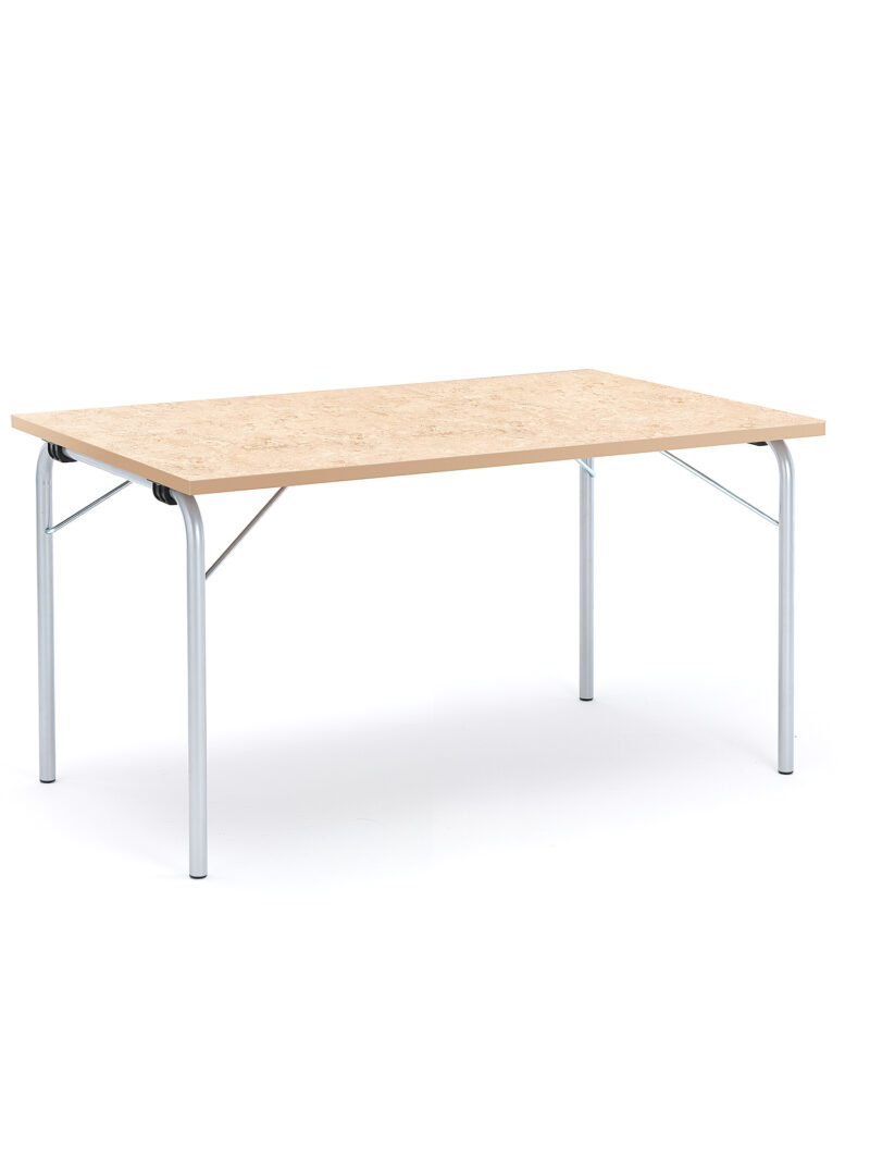 Stół składany NICKE, 1400x800x720 mm, linoleum beż, galwanizowany