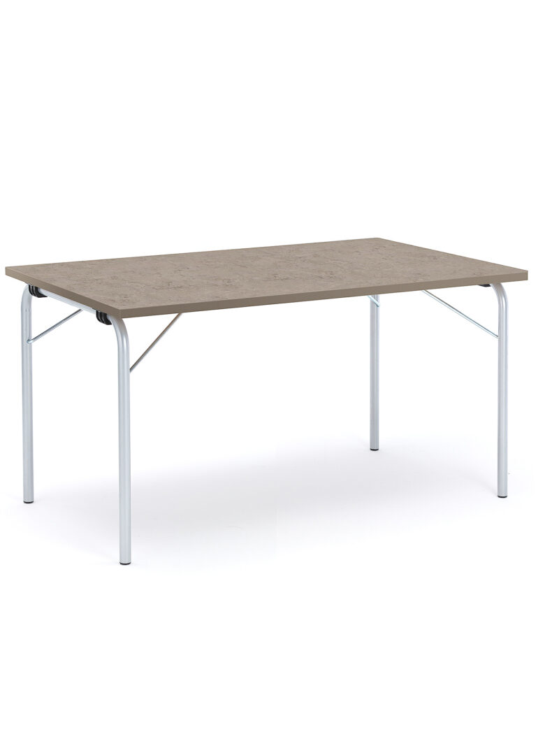 Stół składany NICKE, 1400x800x720 mm, linoleum szary, galwanizowany