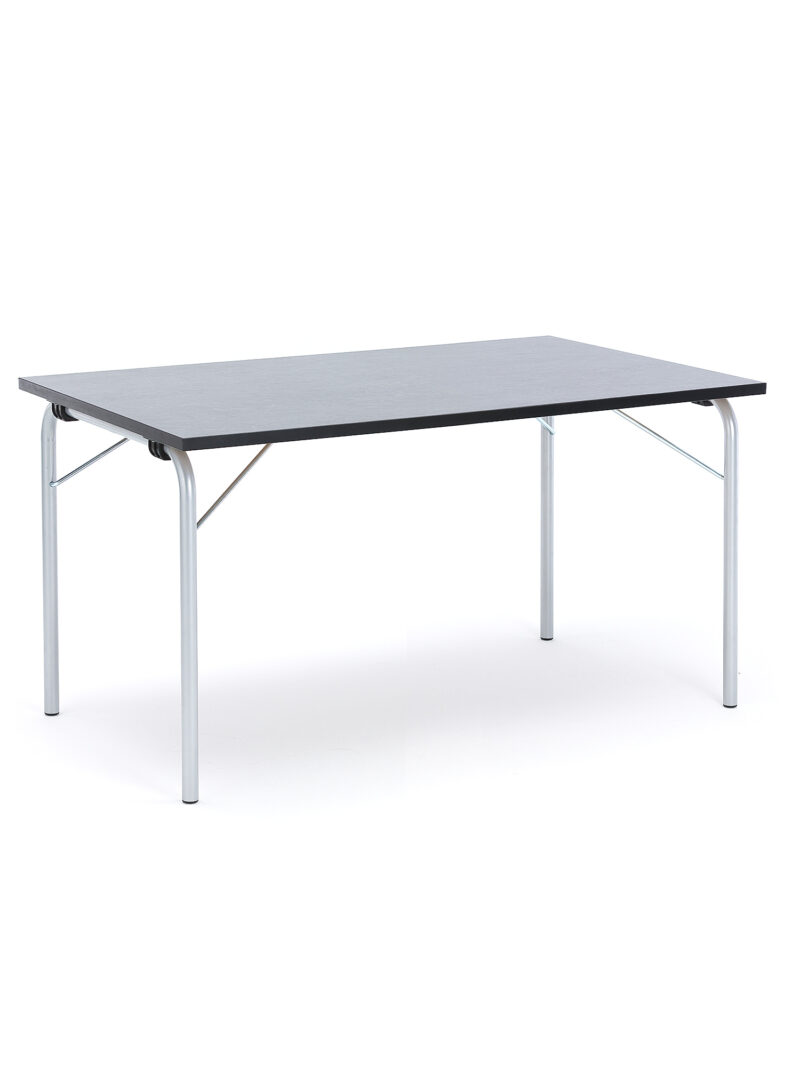 Stół składany NICKE, 1400x800x720 mm, linoleum ciemnoszary, galwanizowany