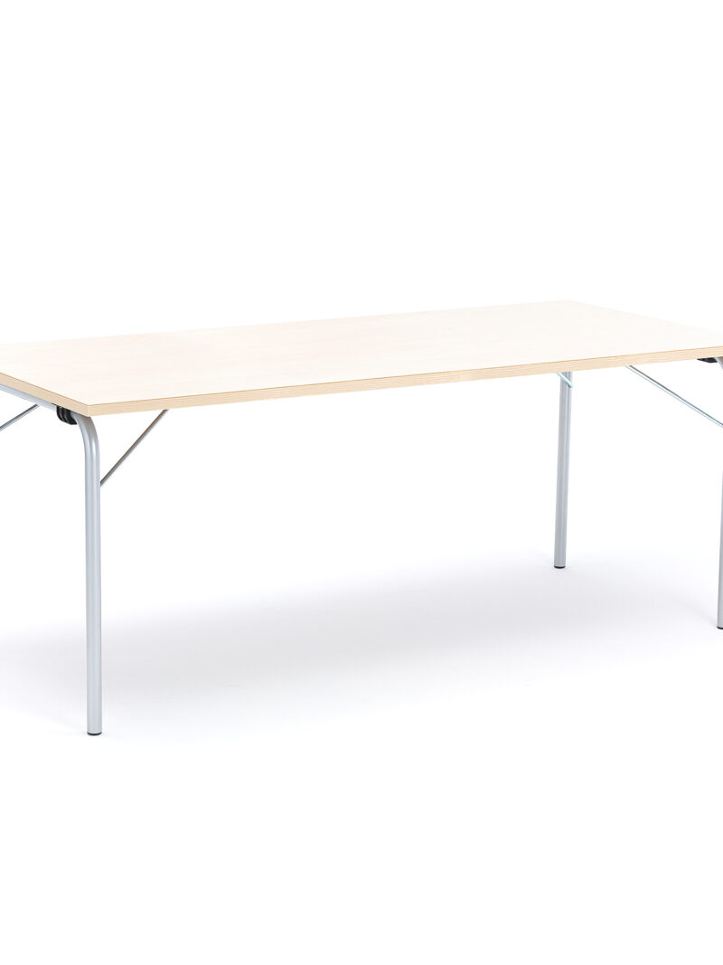 Stół składany NICKE, 1800x800x720 mm, laminat brzoza, galwanizowany
