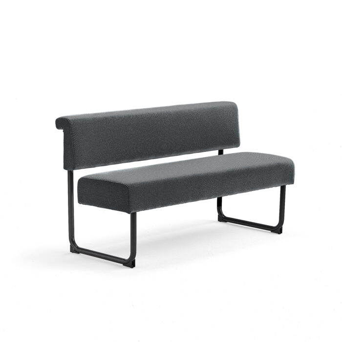 Sofa START, 1400 mm, tkanina, antracyt, czarny