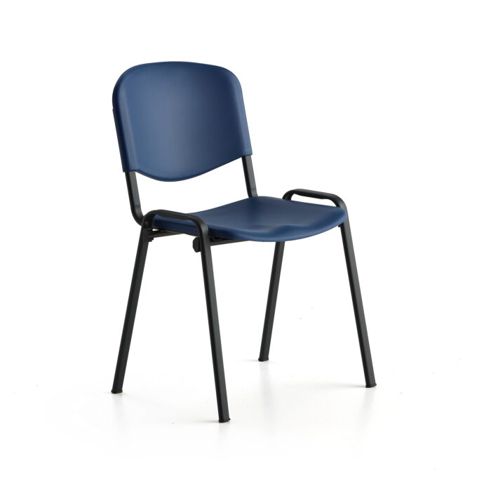 Krzesło NELSON, plastikowe siedzisko, czarny, niebieski