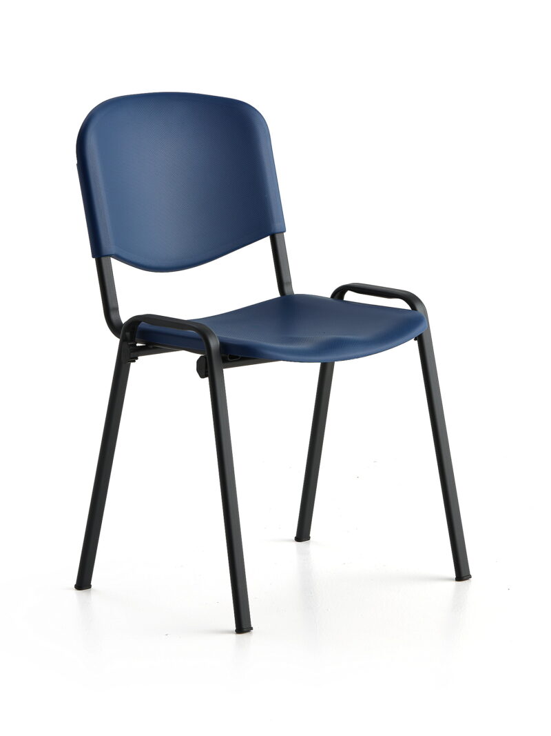 Krzesło NELSON, plastikowe siedzisko, czarny, niebieski