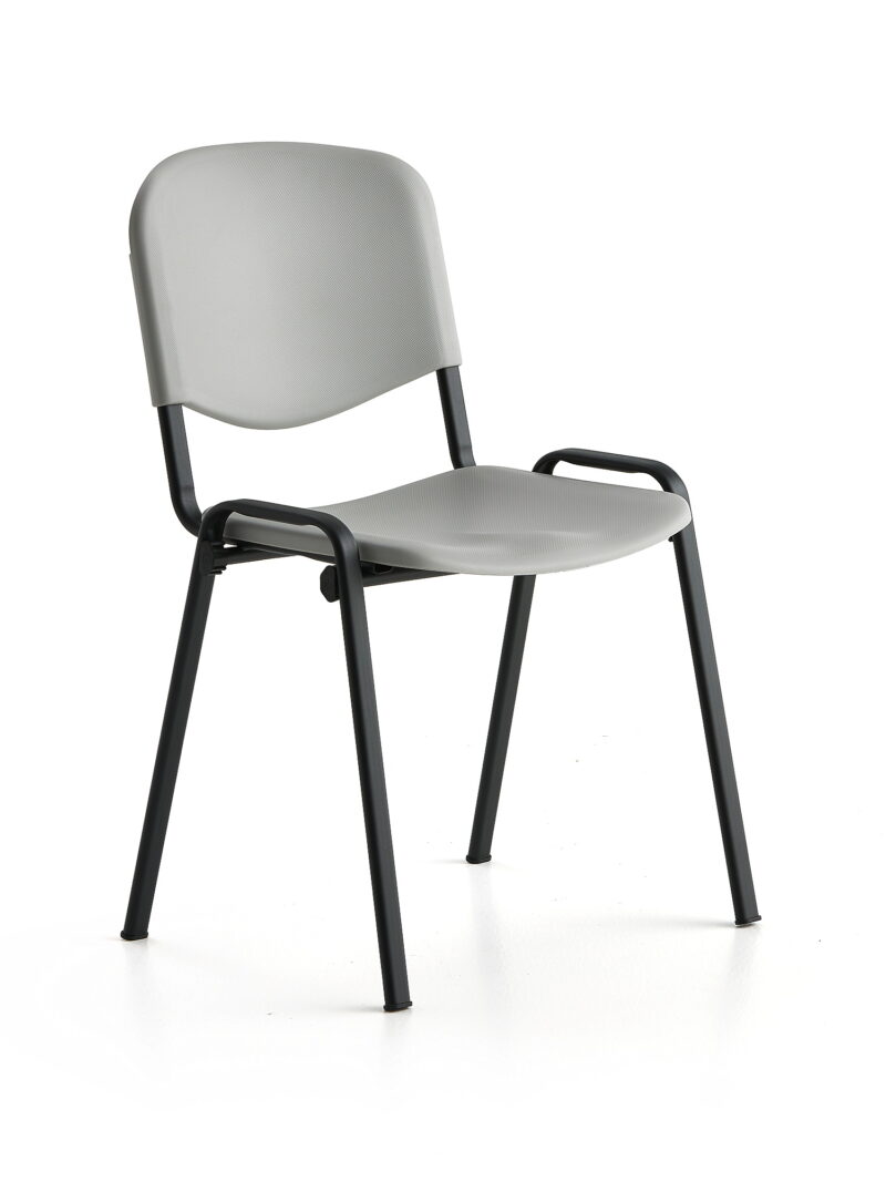 Krzesło NELSON, plastikowe siedzisko, czarny, jasnoszary