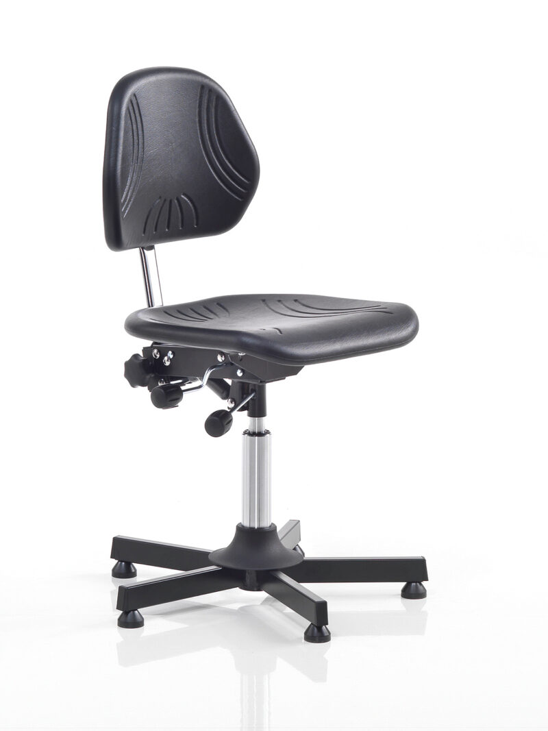 Krzesło warsztatowe RANDWICK, 460-580 mm, czarny poliuretan