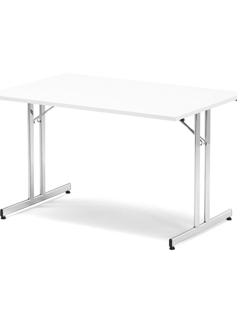 Stół konferencyjny EMILY, 1200x800x720 mm, biały, chrom