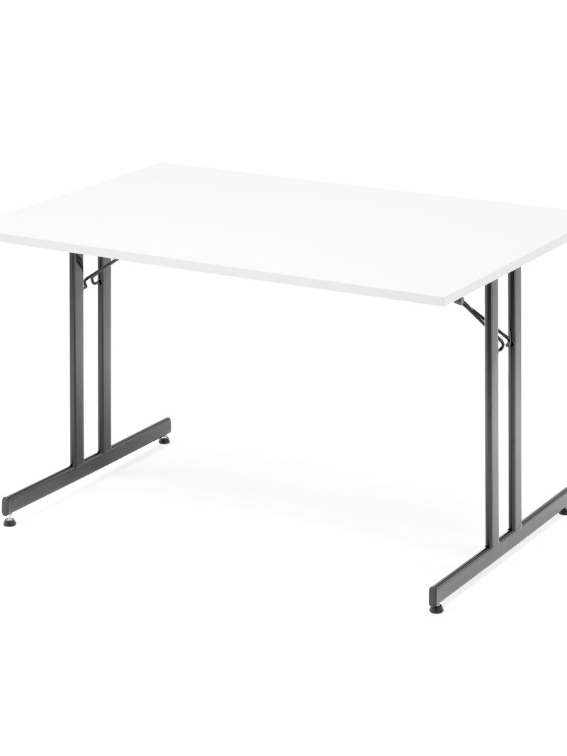 Stół konferencyjny EMILY, 1200x800x720 mm, biały, czarny