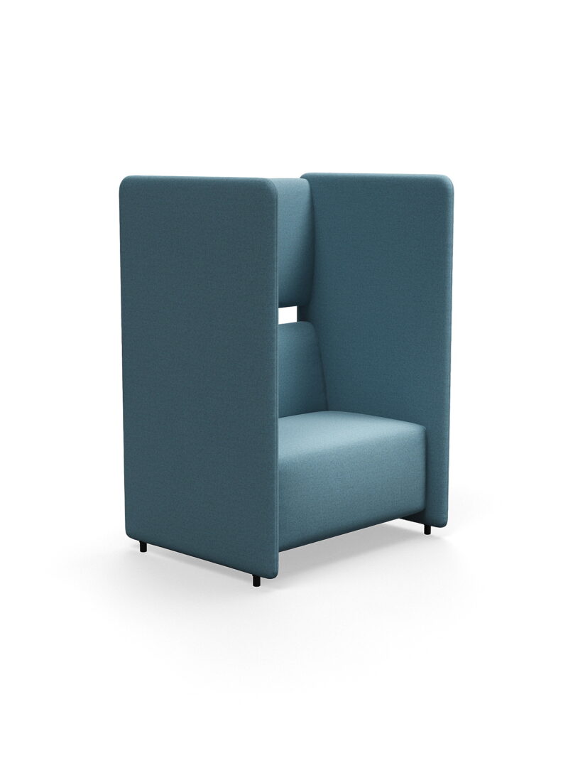 Fotel CLEAR SOUND, 1,5 siedziska, tkanina Focus Melange, błękitny