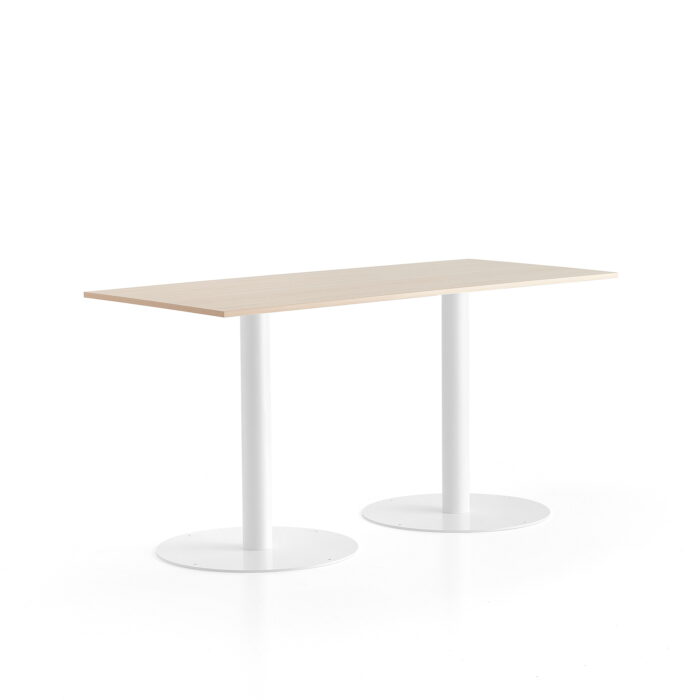 Stół ALVA, 1800x800x900 mm, biały, brzoza