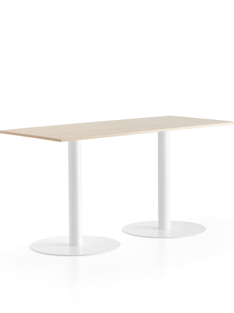 Stół ALVA, 1800x800x900 mm, biały, brzoza