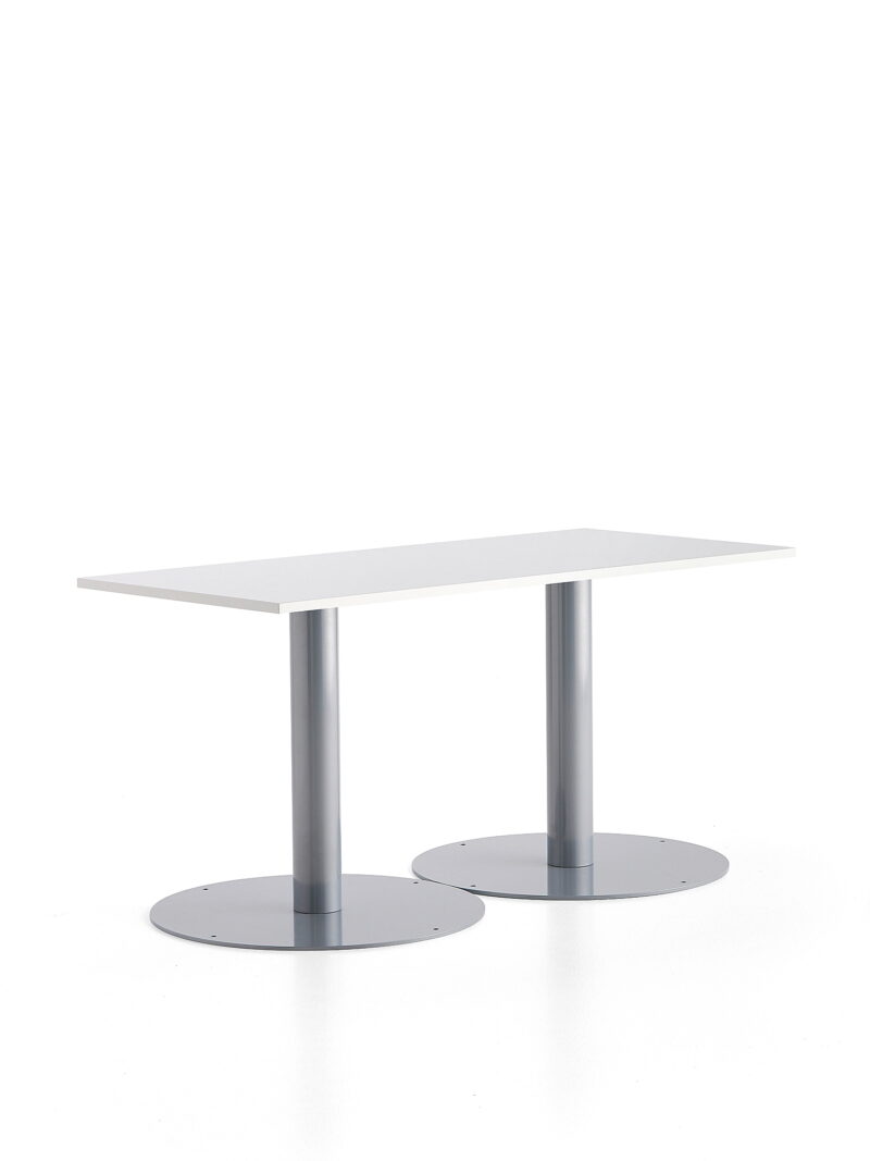 Stół ALVA, 1400x700x720 mm, srebrny, biały