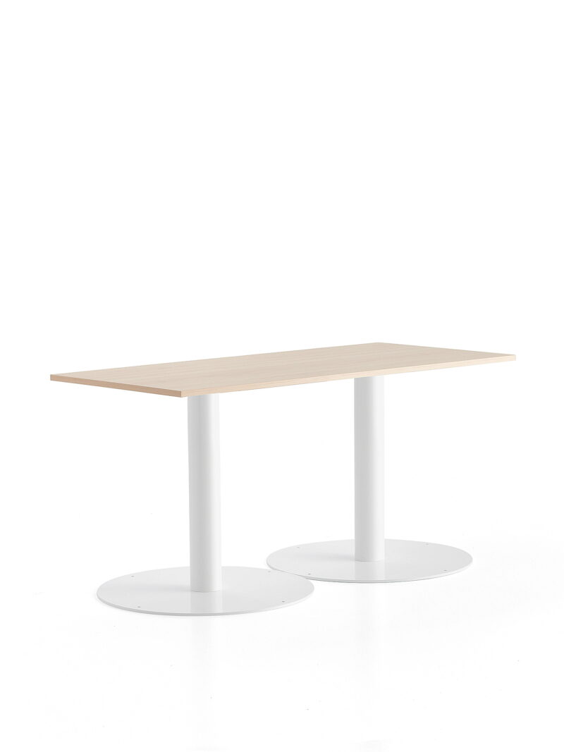 Stół ALVA, 1400x700x720 mm, biały, brzoza