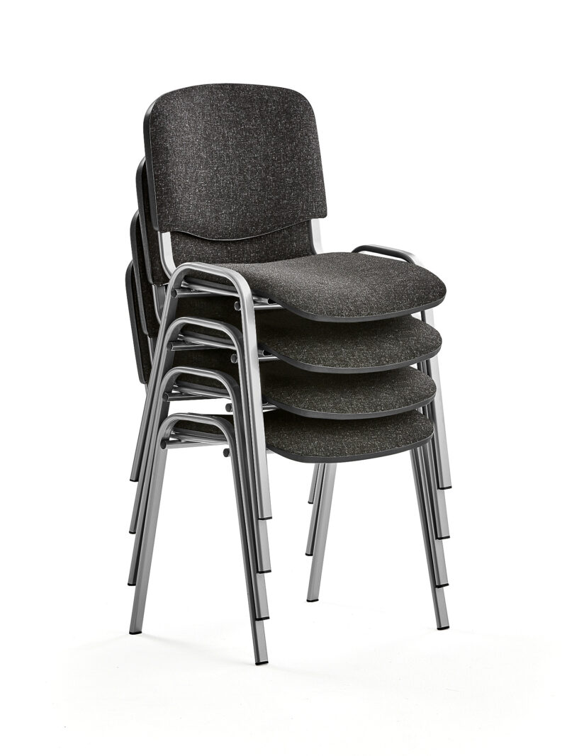 Krzesło konferencyjne NELSON, 4 szt., tkanina, szary, szary