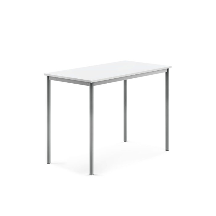 Stół BORÅS, 1200x700x900 mm, biały laminat, szary aluminium