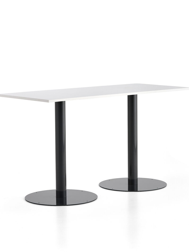 Stół barowy ALVA, 1800x800x1000 mm, antracyt, biały
