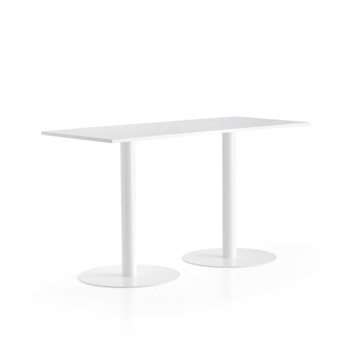 Stół barowy ALVA, 1800x800x1000 mm, biały, biały